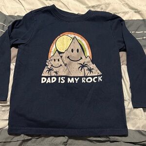 3T Boys Garanimals Navy Long Sleeve Tee with Mountain 'Dad Is My Rock' Graphic